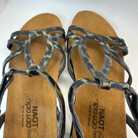 Naot Dorith Women Gladiator Sandal US 8 Leopard‎ Suede Leather Hook & Loop Strap - Picture 15 of 16